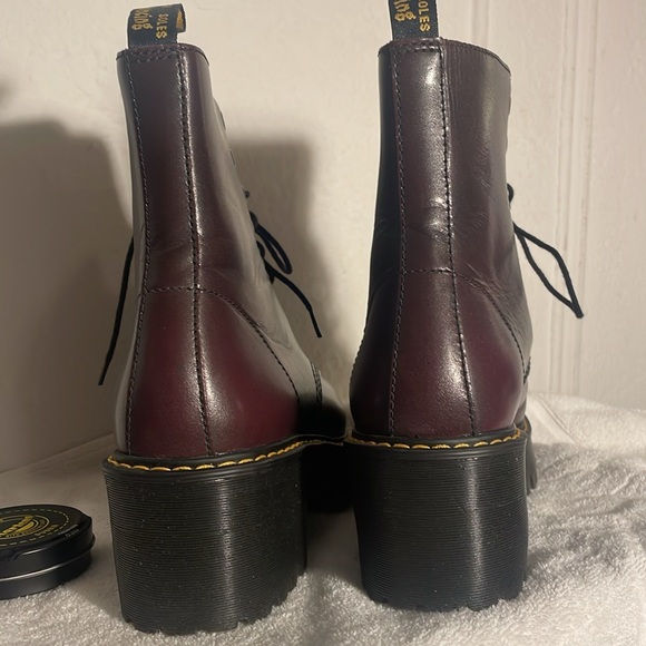 Dr. Martens Burgundy Leather Lace-Up Boots; extra chunky sole.  Shriver hi. NWOT - Picture 5 of 12
